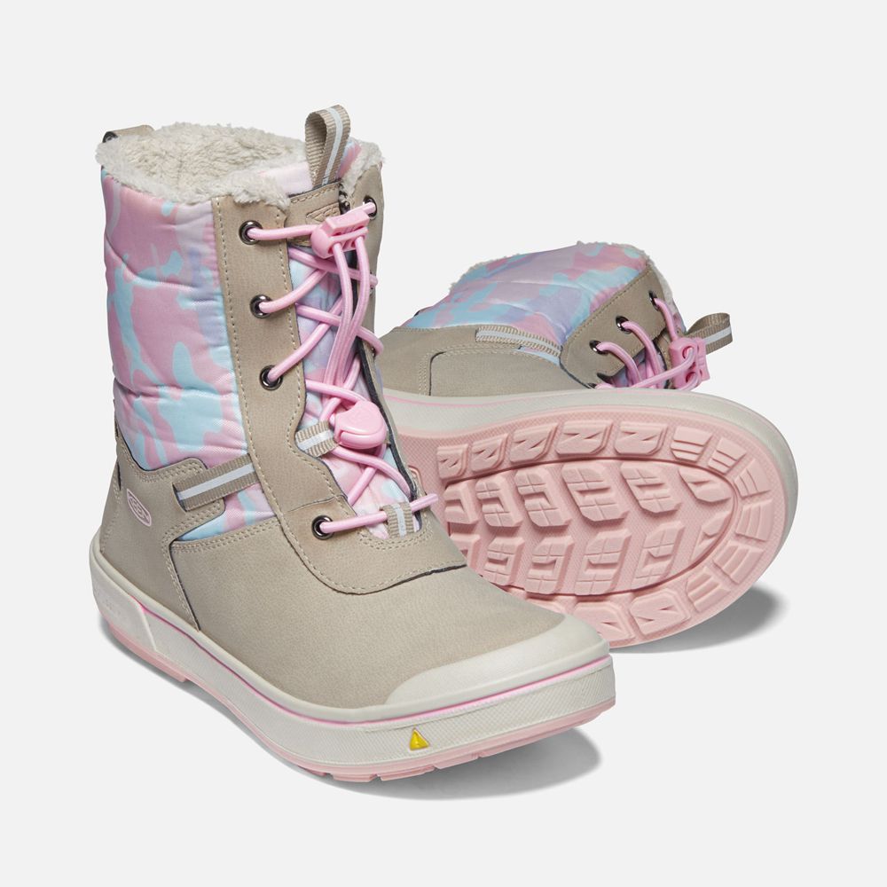 Botas de Invierno Keen Mexico Beige/Rosas - Niños Kelsa Waterproof - MD5471093